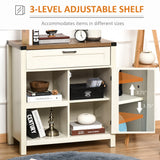 Rustic Barn Door Storage Cabinet Modern Farmhouse Buffet Sideboard for Kitchen