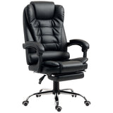 Ergonomic Office Chair with Back Support, PU leather Executive Office Chair with High Back, Retractable Footrest