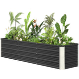 6' x 1.5' x 1.3' Galvanized Raised Garden Bed, Elevated Large Metal Planter Box w/ Install Gloves