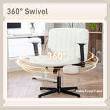 Criss Cross Chair with Flip-up Armrests, Wide Office Chair with Adjustable Height, No Wheels