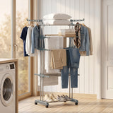 5-Tier Clothes Drying Rack, Foldable Laundry Drying Rack with Wheels