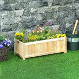 Foldable Elevated Planter Box, Wooden Raised Garden Bed for Backyard