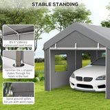 10' x 20' Carport, Heavy Duty Portable Garage with 6 Mesh Windows and 2 Doors