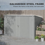 7.6 x 3.4ft Outdoor Storage Shed, 3 Garbage Bin Shed Organizer with Lockable Double Doors