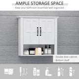 Wall Mount Bathroom Cabinet, Storage Organizer Kitchen Cupboard with 2 Doors and Adjustable Shelf