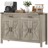 Sideboard Buffet Cabinet, Farmhouse Kitchen Storage Cabinet w/ 2 Drawers and Shelves for Living Room