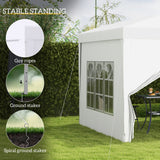 9.7' x 9.7' Outdoor Pop Up Party Tent Wedding Gazebo Canopy with Carrying Bag (White)