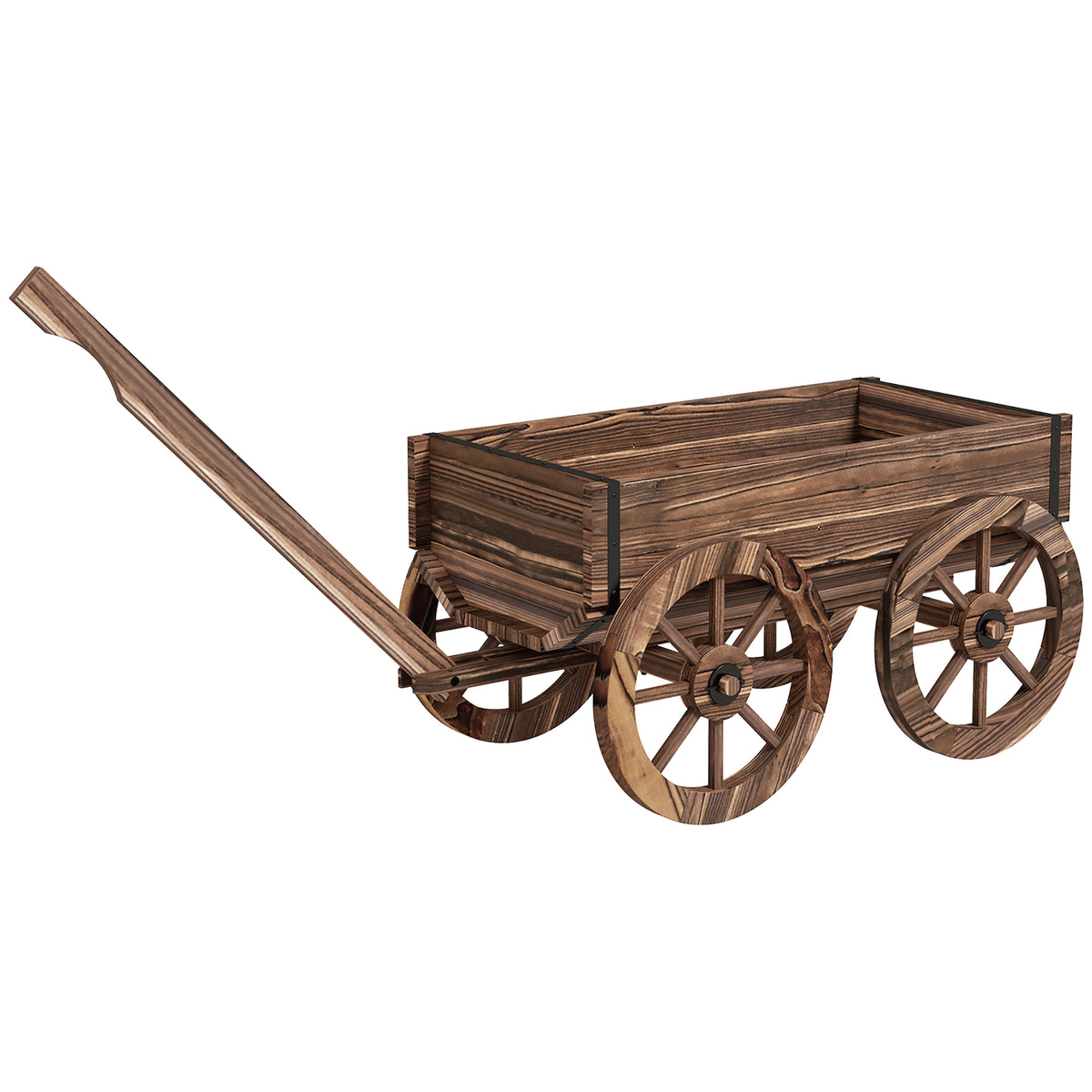 Raised Garden Bed, Wooden Wagon Planter Boxes with Drainage Holes