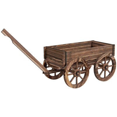 Raised Garden Bed, Wooden Wagon Planter Boxes with Drainage Holes