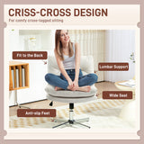 Armless Office Chair, Criss Cross Chair with Adjustable Height & Tilt Function for Home Office