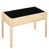 46'' x 24'' Raised Garden Bed, Wooden Elevated Planter Box with Non-Woven Liner for Vegetable