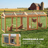 Wooden Chicken Run, Combinable Hen House Rabbit Hutch for Backyard