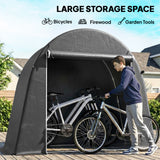 8' x 4' Portable Shed, Waterproof Bike Tent with Roll-up Zipper Door and Galvanised Metal Frame for Bike
