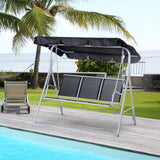 3-Seater Patio Swing, Outdoor Swing Chair, A Frame Porch Swing with Canopy Garden Hammock Glider Bed