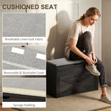 Shoe Storage Bench with Flip Drawer and Lift Top Storage