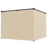 10' x 10' Retractable Pergola Canopy with Sidewalls, Metal Outdoor Gazebo Sun Shade Shelter