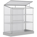Aluminum Cold Frame Greenhouse, Raised Planter Bed Protection with Openable Top and 2 Shelves for Outdoor Indoor