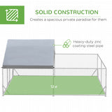 Grand enclos à poules métallique, cage à volaille accessible 13,1' x 9,8' x 6,4' pour canards