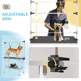 Foldable Dog Grooming Table with Adjustable Grooming Arms, Storage Shelf, 42