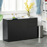 Buffet de cuisine, meuble de rangement, bar à café moderne avec design push-open et 2 tiroirs pour salon
