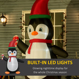 8.2' Inflatable Penguin Holding Candy Cane LED Lights Outdoor Decoration