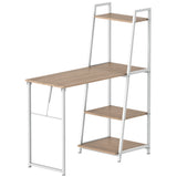 Computer Desk with Storage Sheves and Foldable Tabletop, Writing Desk for Home Office and Study