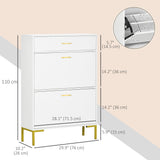 Meuble à chaussures moderne, range-chaussures 12 paires avec 2 portes battantes, tiroir et étagère réglable