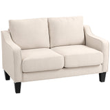 Loveseat Sofa, Linen Upholstered, Thick Padded