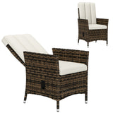 Chaise longue en rotin extérieure, chaise de patio inclinable en rotin avec dossier ajustable et coussin