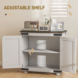 Buffet bahut, armoire de rangement de cuisine avec porte grange et étagères ajustables