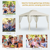 10' x 10' Patio Gazebo Pavilion, 2-Tier Roof Canopy Outdoor