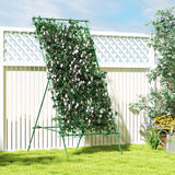 Cucumber Trellis for Climbing Plants, Adjustable A-Frame Garden Trellis with Climbing Net, 20 Metal Clips, 4 Net Straps