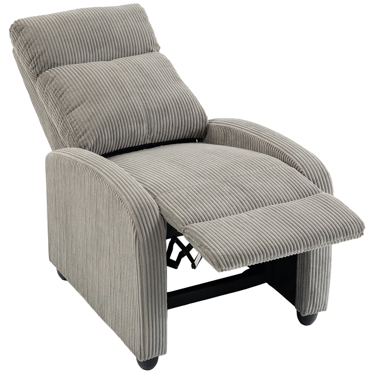 Corduroy Home Theater Seating, Push Back Recliner Chair with Padded Seat for Living Room