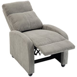 Corduroy Home Theater Seating, Push Back Recliner Chair with Padded Seat for Living Room