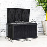 70 Gallon Deck Box, Resin Outdoor Storage Box with Handles