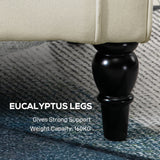 Fauteuil d'appoint en tissu, fauteuil à oreilles avec pieds en bois