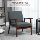 Fauteuils d'appoint modernes avec siège rembourré, fauteuil en tissu aspect lin pour chambre à coucher