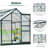 Serre 6' x 8' panneaux jumeaux transparents et cadre vert appuyez pour sélectionner