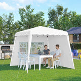 Pop Up Canopy Tent with 2 Sidewalls, 8 x 8ft Top/9.5 x 9.5ft Base