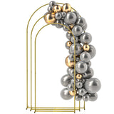 Arche de mariage, ensemble de 3 supports d'arche à ballons en métal 7/6,5/6 pi pour fête d'anniversaire