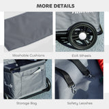 4 Wheels Folding Lightweight Pet Stroller with Universal Handle Rod, Storage Bag