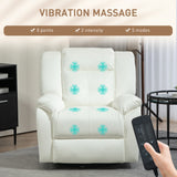 8-Point Vibration Massage Recliner Chair, PU Leather Manual Reclining Sofa, Swivel Nursery Rocking Chair with Remote Control