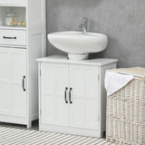 Pedestal Under Sink Cabinet, Bathroom Vanity Cabinet Storage with Double Doors and Adjustable Shelf