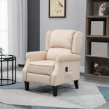 Massage Recliner Chair for Living Room, Push Back Recliner Sofa, Suede Wingback Reclining Chair with Extendable Footrest, Wood Legs