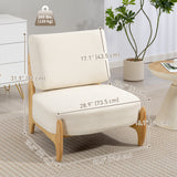 Fauteuil d'Accent avec Cadre en Bois Caoutchouc, Large Siège