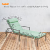 Patio Chaise Lounge Chair Cushion Replacement Sun Lounger Pad with Headrest and Ties