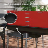 Charcoal Barbecue Grill with Adjustable Grill Height, Portable BBQ Trolley with Ash Catcher and Wheels