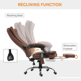 Fauteuil de bureau de massage vibrant 6 points en microfibre avec repose-pieds escamotable