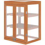 Wooden 2 Tier Cold Frame Greenhouse Polycarbonate Plant Grow House Portable Garden