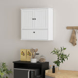Armoire Murale Salle de Bain, Pharmacie Style Fermette avec Tablettes Ajustables et Porte Rabattable